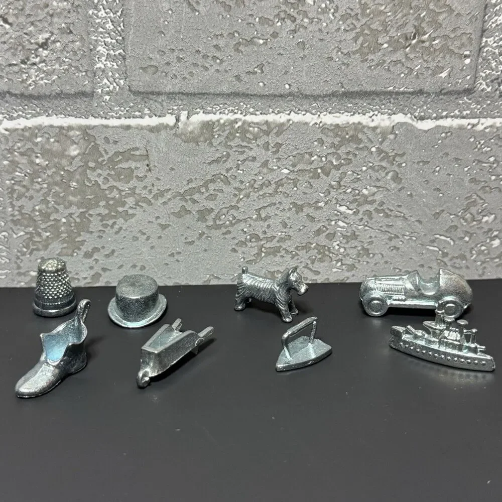 2008 Monopoly Replacement Metal Tokens Complete Set of 8 Original Hasbro Pieces